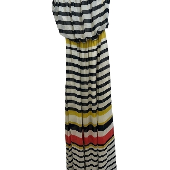 DOUBLE Zero Shear Striped Strapless Maxi Dress Size Medium - Picture 1 of 3